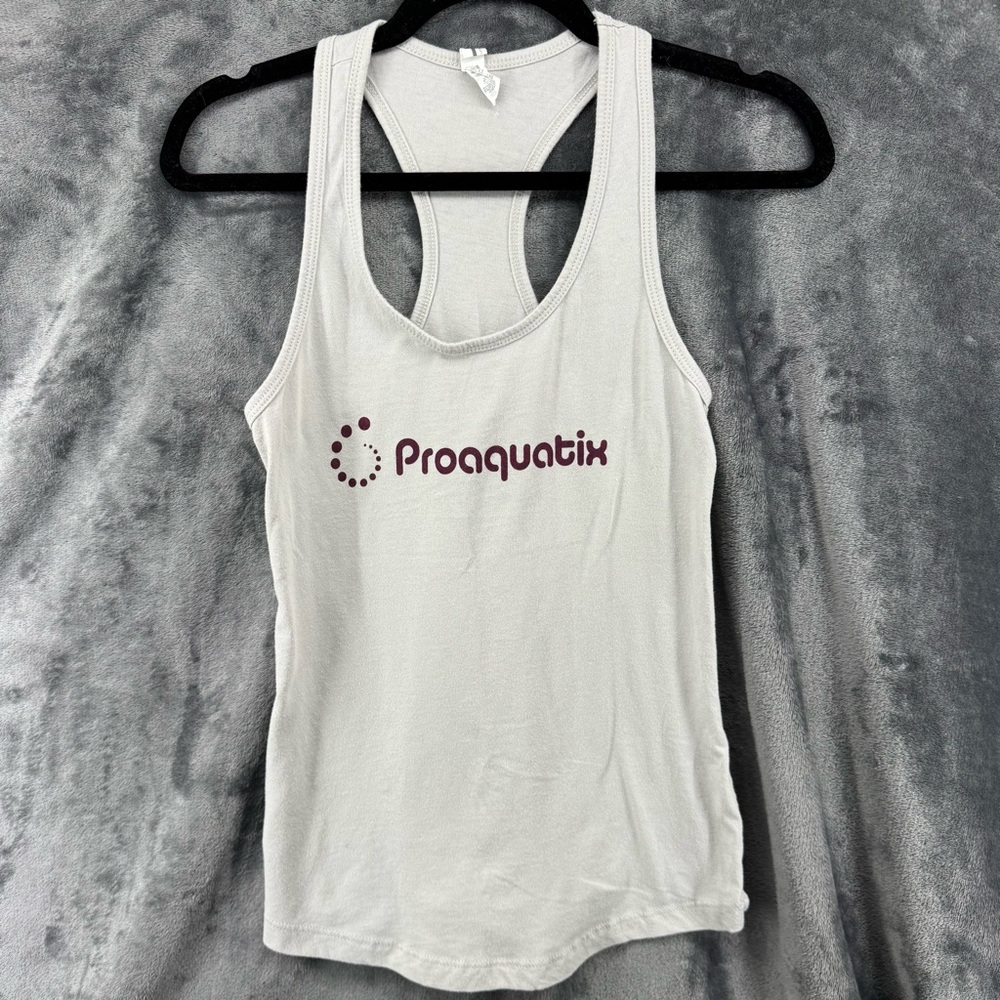 Aquarium Hobby Proaqautix Gray Logo Racer Back Workout Tank Top Size Small